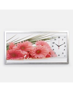 Часы картина настенные серия Цветы Герберы 50 х 100 см Сюжет
