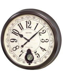 Кварцевые музыкальные настенные часы CMJ504NR06 с боем и маятником Rhythm