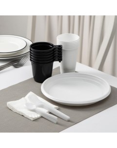 Набор одноразовой посуды Чайный 2 на 6 персон цвет белый Не забыли!