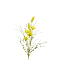Декоративная ветка БУКЕТИК РАДОСТИ искусственные полевые цветы желтая 60 см Kaemingk