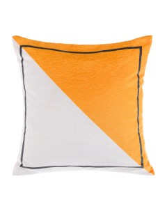 Декоративная подушка Don t cross 40х40 см на молнии цвет белый оранжевый серый Moroshka