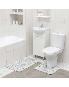 Набор ковриков для ванной и туалета Мозаика 2 шт 50 80 40 50 Savanna