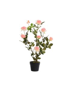 Искусственное растение РОЗОВЫЙ КУСТ в горшке большой полиэстер розовый 80 см Kaemingk