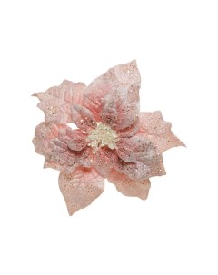 Искусственный цветок Пуансеттия Романтичная звёздочка на клипсе нежно розовая 26 см Kaemingk