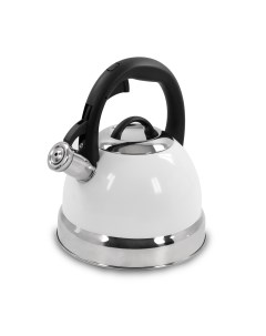 Чайник металлический со свистком MT 3093 для плиты белый Марта