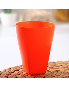 Стакан пластиковый 500 мл d 9 см h 11 5 см цвет оранжевый Искрапласт