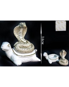 Шкатулка Змея и черепаха 14см в подарочной упаковке Фарфор 107 100 118 107 100 Lenardi