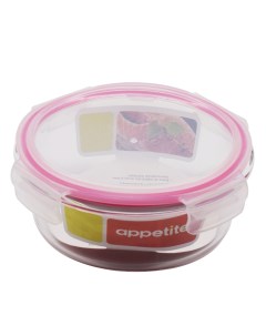 Контейнер стеклянный круглый 950мл роз ТМ Appetite
