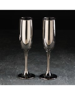 Набор бокалов для шампанского Кьянти 170 мл 6 5 22 см 2 шт цвет серый Доляна