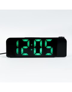 Часы электронные настольные будильник термометр с проекцией зеленые цифры 19 2х6 5см Nobrand