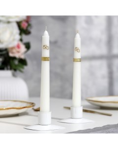 Набор свечей свадебных Обручальные кольца белый родительские Мастерская «свечной двор»