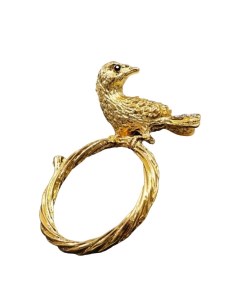 Кольцо для салфетки Nature Птица 6x4 5x1 5 см цвет золотой Nobrand