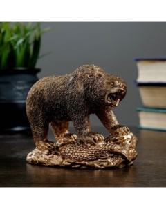 Фигура Медведь хозяин тайги 10х13см бронза Хорошие сувениры