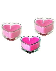 Декоративные свечи SWEET ROMANTIC в подсвечниках розовые 4 см набор 3 шт Boltze