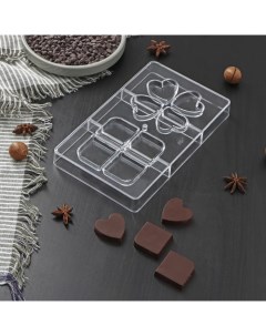 Форма для шоколада и конфет Мерси 8 ячеек 20x12x2 5 см Nobrand