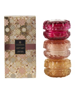 Набор свечей ароматических в банке Crystal Glass Trio Gift Set Style 2 3 шт Veedaa