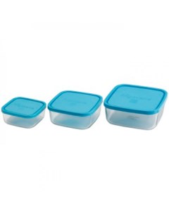 Набор контейнеров Rocco Frigoverre квадратные цвет крышки синий 3 предмета Bormioli