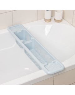 Полка на ванну 71 15 10 см цвет голубой Альтернатива