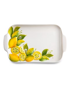 Блюдо сервировочное прямоугольное Лимоны и цветы 26 х 16 х 3 см Edelweiss