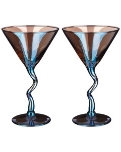 Набор из 2 штук Бокал для шампанского 200мл цвет лазурит стекло 194 645_ Lefard