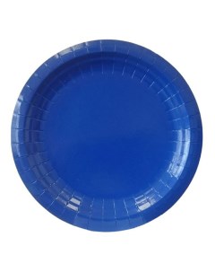 Тарелки одноразовые Синие бумажные 230 мм 6 шт Vitto