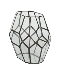 Подсвечник фонарь прозрачно бронзовый стекло металл 35 5 х 22 5 х 43 см P.m. overseas