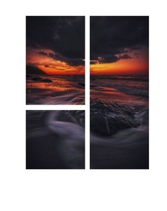 Картины Модульная картина Закат на море 60х75см Красотища