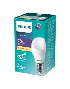 Светодиодная лампа E27 7 Вт груша теплый Philips
