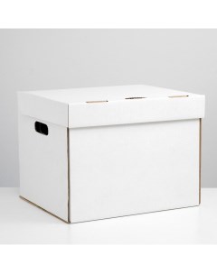 Коробка для xранения белая 40x34x30 см Nobrand