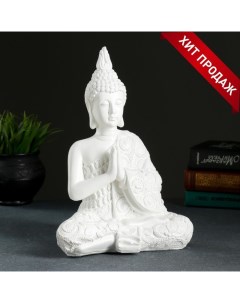 Фигура Будда средний белый 12х20х29см Хорошие сувениры