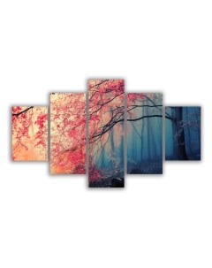 Картины Модульная картина Темно светлый лес 140х80 Красотища