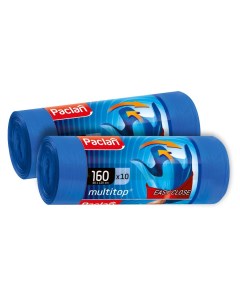 Комплект MULTI TOP Мешки для мусора ПВД синий 160 л 10 шт в рулоне х 2 шт Paclan