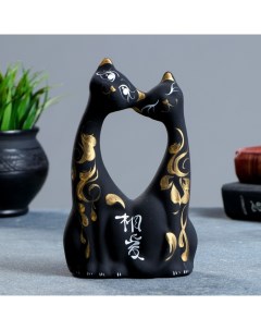 Фигура Коты влюбленные черные 5х10х17см Хорошие сувениры