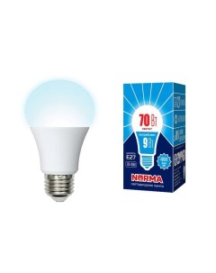 Лампа светодиодная E27 9W 4000K матовая LED A60 9W 4000K E27 FR NR UL 00005623 Volpe