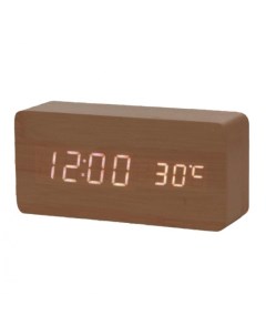 Настольные цифровые часы будильник VST 862 коричневые Lemon tree