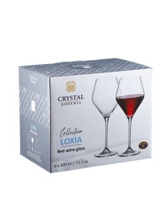 Набор бокалов для красного вина Loxia 400 мл 6 шт Crystalite bohemia
