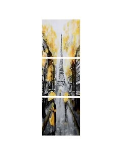 Модульная картина Осенний Париж 3 35х35 35х105 см Nobrand