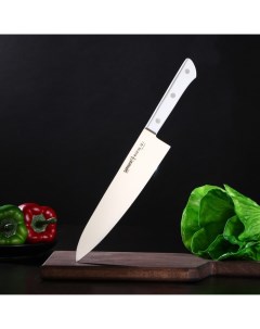 Нож кухонный HARAKIRI шеф лезвие 20 8 см белая рукоять Samura