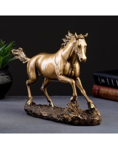 Фигура Бегущий конь бронза 35х9х22см Хорошие сувениры