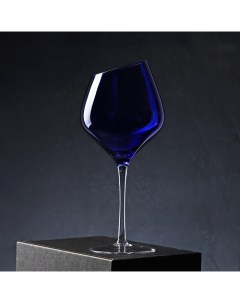 Бокал для вина Иллюзия 540 мл 10x24 см ножка прозрачная цвет синий Magistro