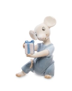 Фигурка декоративная Мышонок с подарком 10 5 см Pavone