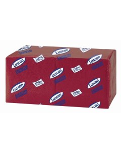 Салфетки бумажные Profi Pack 1 слойные 24x24 см бордовые 400 штук в упаковке 47688 Luscan
