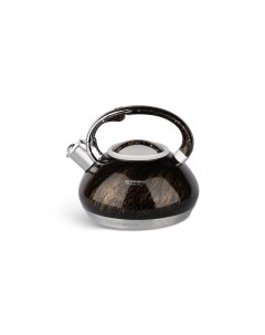 Чайник со свистком 3 л из нержавеющей стали для всех видов плит черный Edenberg