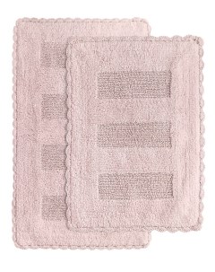 Набор ковриков для ванной кружевной LENA розовый Набор из 2 штук Karna