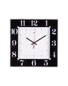 Часы настенные квадратные 31х31 см корпус черный Классика Рубин