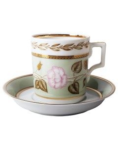 Чашка с блюдцем чайная Гербовая Нефритовый фон 2 Императорский фарфоровый завод