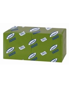 Салфетки бумажные Profi Pack 1 слойные 24x24 см зеленые 400 штук в упаковке 476880 Luscan