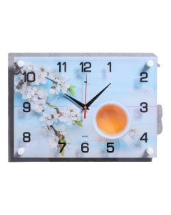 Часы настенные Чай с цветами 25х35 см АА плавный ход Nobrand
