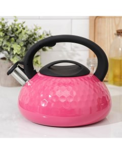 Чайник со свистком Glow 3 л индукция ручка soft touch цвет розовый Magistro