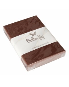 Простыня Premium Collection 180x200x20 см сатин на резинке шоколадная Butterfly